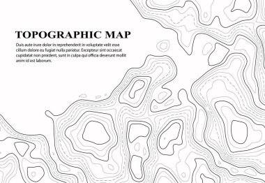 Retro topografi haritası. Beyaz coğrafi çevre haritası. Özet dış hat ızgarası.