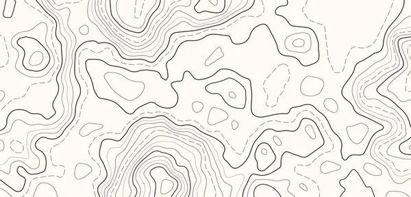 Retro Topography Map White Geographic Contour Map Abstract Outline Grid — 스톡 벡터