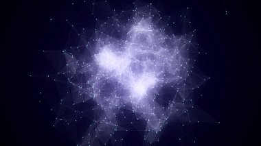 Noktalardan ve çizgilerden oluşan mavi küre. Modern kablo elementleri. Teknoloji ağı küresi. 3d oluşturma.