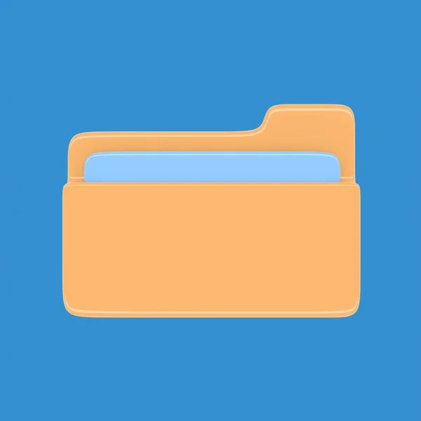 desktop interface folder isolated om blue background simple ui 3d rendering