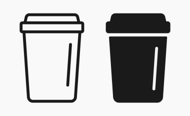 Kahve fincanı çizgisi şekil vektör düz illüstrasyon