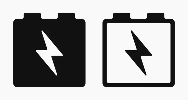 Batterie Accumulateur Ligne Forme Icône Vecteur Plat Illustration — Image vectorielle