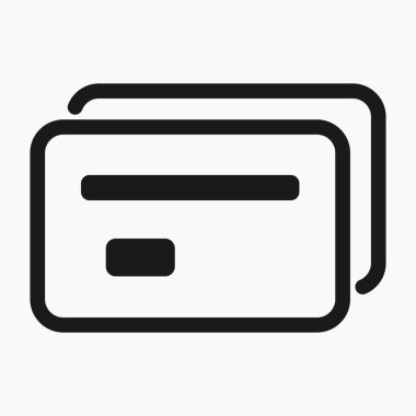 Banka kartları basit satır simgesi düz illüstrasyon