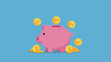 Dolarlık Para Tasarruf İllüstrasyonlu Domuz Kumbarası