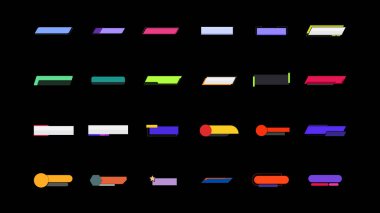 Modern Düğme seti. Moda Üçüncü Tasarım. Vektör İllüstrasyonu