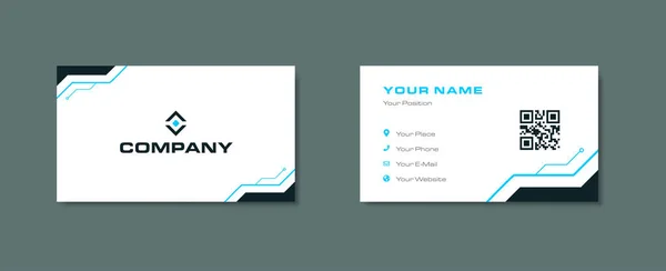 Nowoczesny Vector Business Card Corporate Design Białym Tłem Elementem Stylu — Wektor stockowy