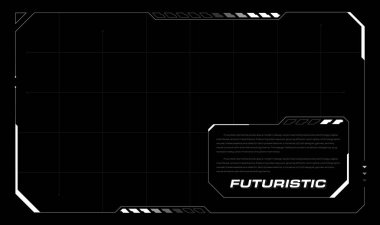 Teknoloji UI Ekran Çerçeve Arkaplanı. Dijital Gelecek Kontrol Paneli Arayüzü.