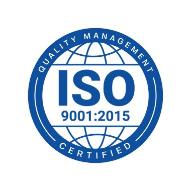 Uluslararası Tanımlanan ISO 9001 Kalite Yönetim Sistemleri Sertifikası.