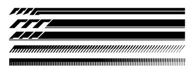 Spor Araba Tasarımı için Siyah Yarış Çizgileri. Araç ayarlama etiketleri vektör illüstrasyonuName