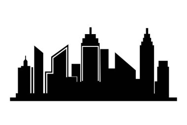 Modern City Silhouette Vector bundle and Architecture, Modern Town, Skyline Icon, Real Estate Landscape