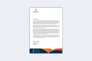 Creative letterhead design template clipart