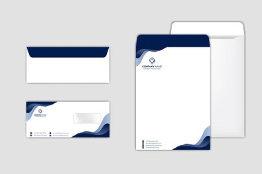 Corporate Envelope Template set with modern design clipart