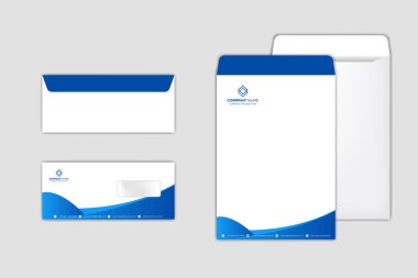 Corporate Envelope Template set with modern design clipart