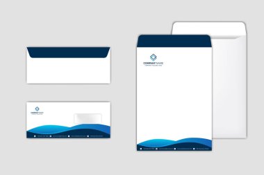 Corporate Envelope Template set with modern design clipart