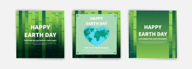 Dünya günü vektör tasarımı. Kartlar, posterler, afişler ve el ilanları için vektör şablonu