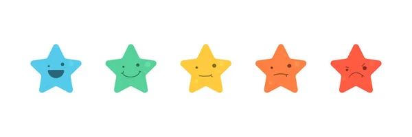 Conjunto Ícones Emoji Para Avaliar Níveis Satisfação Pesquisas Classificação Esses —  Vetores de Stock