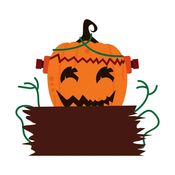 Décoration Citrouille Halloween Monstre Décoration Citrouille Pour Célébration Halloween — Image vectorielle