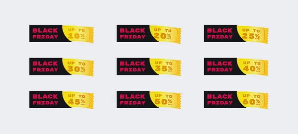 Discount Banner Sammlung Vektor Für Produktförderung Und Marketing Black Friday — Stockvektor