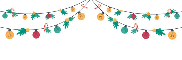 Christmas Hanging Ornaments Used Decorate Cards Posters Web Decorations Products — Stock Vector