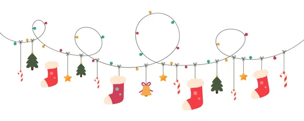 Enfeites Natal Pendurados São Usados Para Decorar Cartões Cartazes Decorações Gráficos De Vetores
