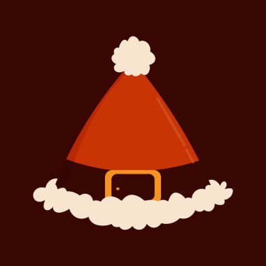 Şeffaf arka planda Noel Baba şapkası. Afişler, posterler ve tebrik kartları için Noel süslemesi. Santa Hat png.