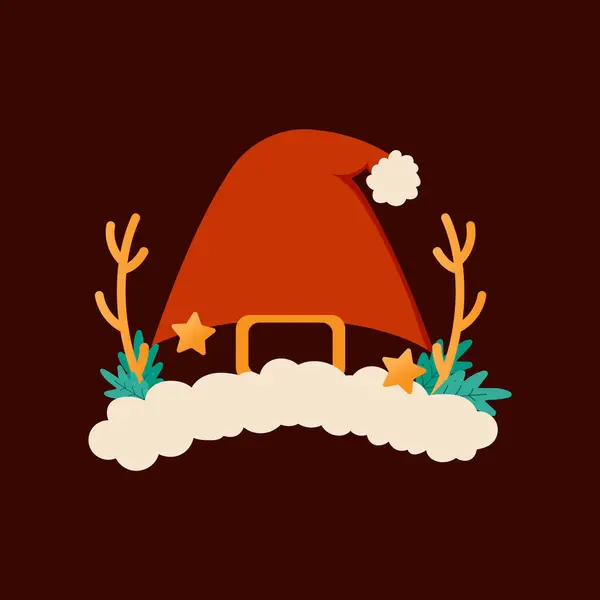 Chapéu Papai Noel Sobre Fundo Transparente Decoração Natal Para Banners Ilustração De Stock