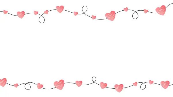 Украшение Дню Святого Валентина Иллюстрация Непрерывной Формы Линии Розовым Сердцем — стоковый вектор