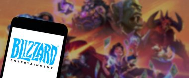 Buenos Aires, Arjantin; 11-06-2023: Akıllı telefon ekranında Blizzard Entertainment logosu.