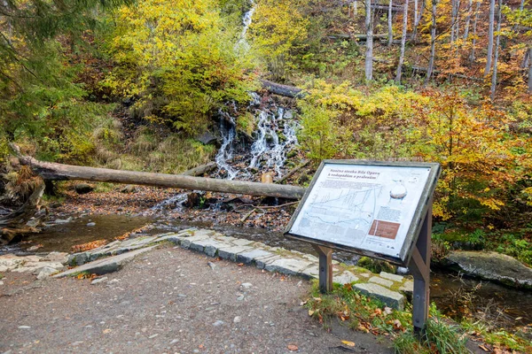 Waterfall Bila Opava River Spa Town Karlova Studanka Jeseniky Mountains — Stock Photo, Image