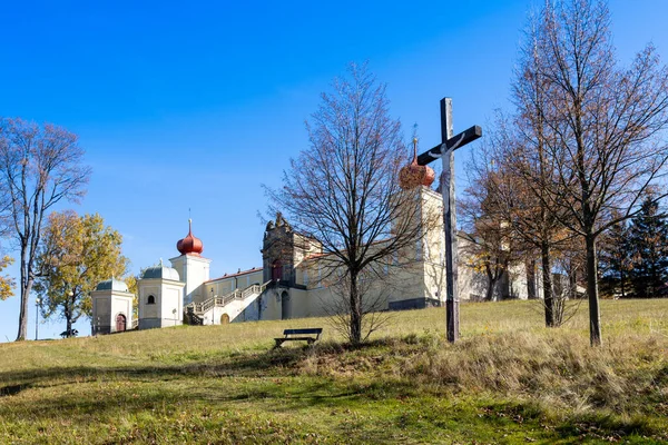 Mountain Monastery Mother God Horni Hedec Village Kraliky Town Oost — Stockfoto