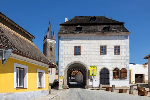 Porte Supérieure Telc Unesco Vysocina District République Tchèque Europe — Photo