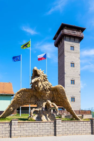 Stock image Rumburak watchtower, Bitov castle, river Dyje region,  South Moravia, Czech republic