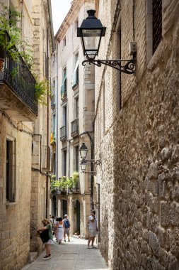  Ortaçağ kasabası Girona, Katalanya, İspanya