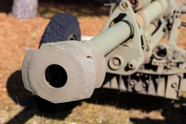Пушечное Отверстие Дульного Тормоза Детали Строительства Артиллерийского Оружия — стоковое фото