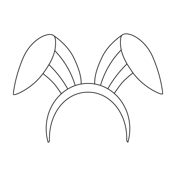 Velikonoční Králičí Uši Okraji Linkové Umění Vektorová Ilustrace Bílém Pozadí — Stockový vektor