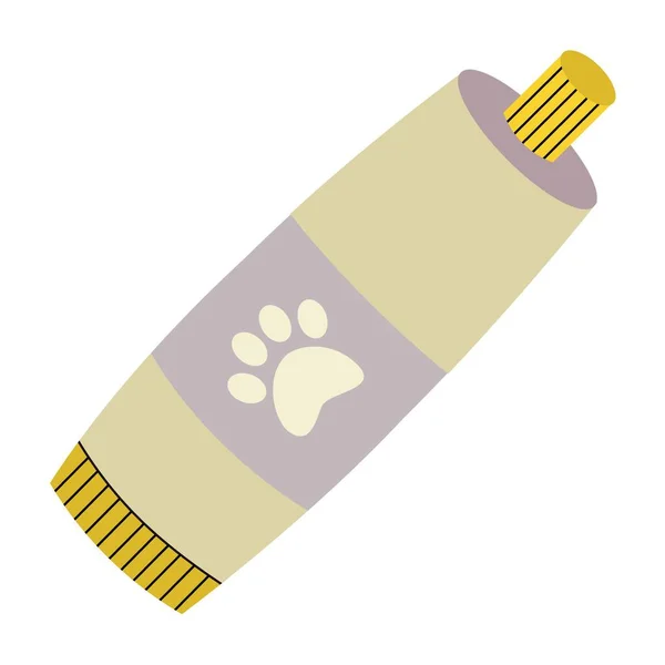 Paste Tube Animals Cats Label Paw Flat Vector Illustration Isolated — Stock Vector