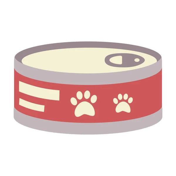Can Animals Cats Tin Can Paw Label Flat Vector Illustration — Stock Vector