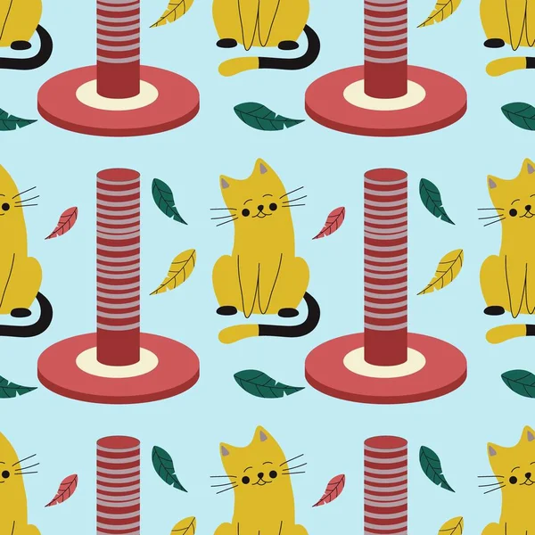 Pattern with feathers, claw for animals, cats, dogs, pet care. Flat vector illustration.