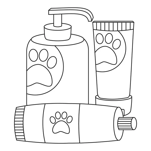 Soubor Prvků Pro Zvířata Kočky Psy Šampony Přímá Kresba Vektorová — Stockový vektor