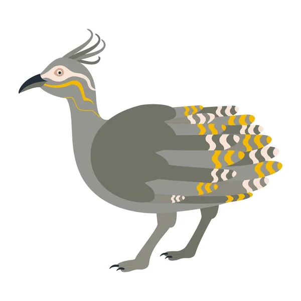 Mignon Oiseau Tinamou Crête Dessin Animé Illustration Vectorielle Plate Isolée — Image vectorielle