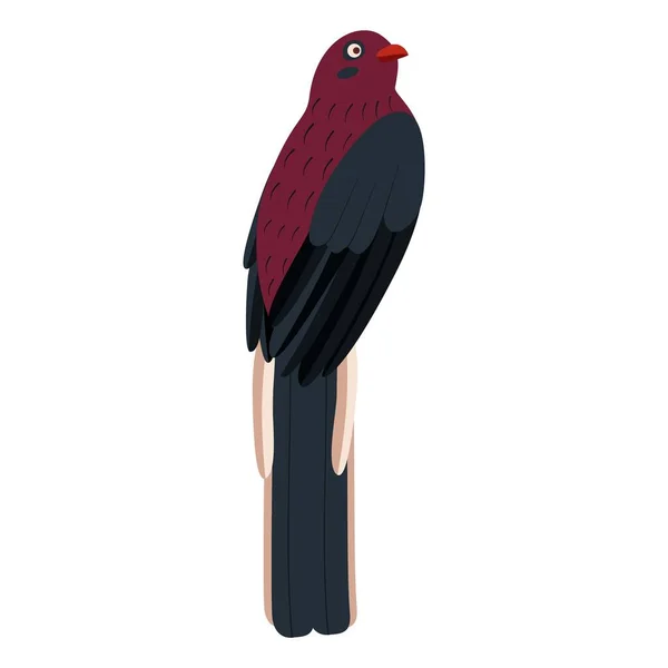 Niedlich Cartoon Trogon Vogel Flache Vektordarstellung Isoliert Auf Weißem Hintergrund — Stockvektor