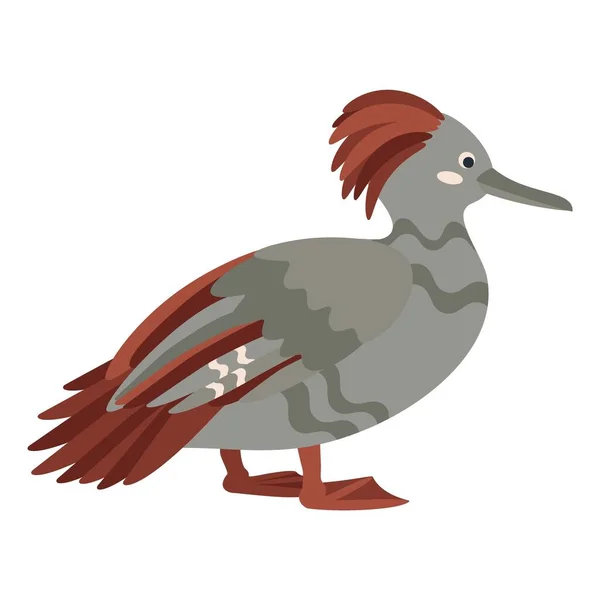 Roztomilý Kreslený Pták Ploché Vektorové Ilustrace Izolované Bílém Pozadí — Stockový vektor
