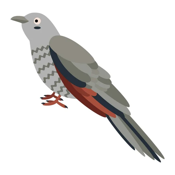 Mignon Oiseau Coucou Dessin Animé Illustration Vectorielle Plate Isolée Sur — Image vectorielle