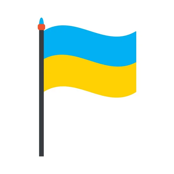 乌克兰国旗 乌克兰语符号白色背景上孤立的平面矢量图解 — 图库矢量图片