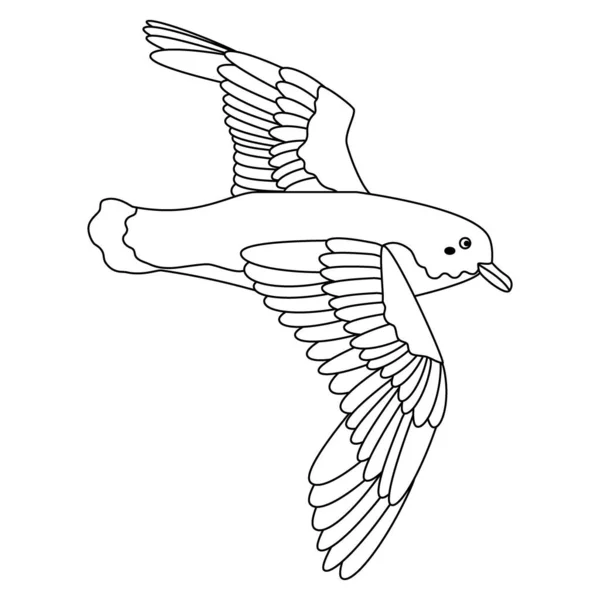 Милая Мультяшная Птичка Линейное Искусство Векторная Иллюстрация Белом Фоне — стоковый вектор