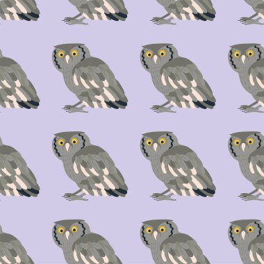 Baykuş desenli. Düz vektör illüstrasyonu.