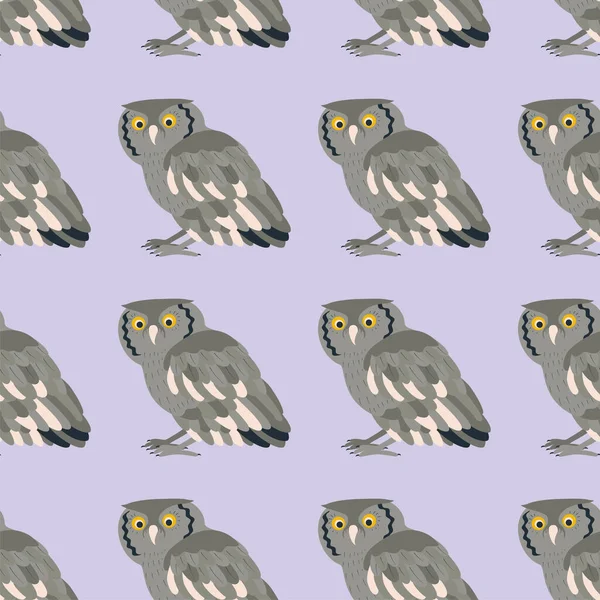 stock vector Pattern with owl bird. Flat vector illustration.