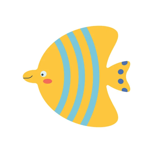 Poisson Coloré Animal Mer Habitant Monde Marin Une Jolie Créature — Image vectorielle