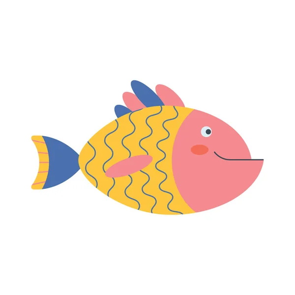 Красочные Рыбы Морское Животное Житель Морского Мира Милое Подводное Существо — стоковый вектор
