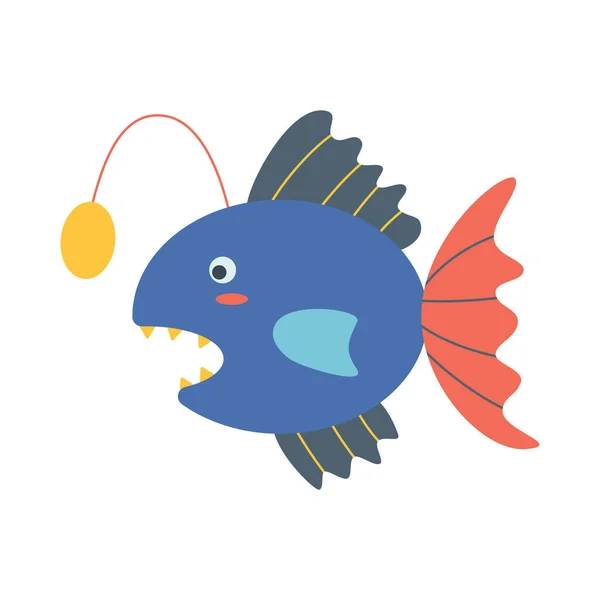 Рыба Европейская Рыба Морское Животное Житель Морского Мира Милое Подводное — стоковый вектор